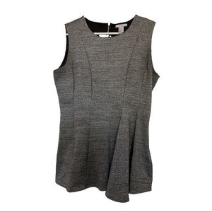 H&M Gray Sleeveless Peplum Blouse Size Large #0180